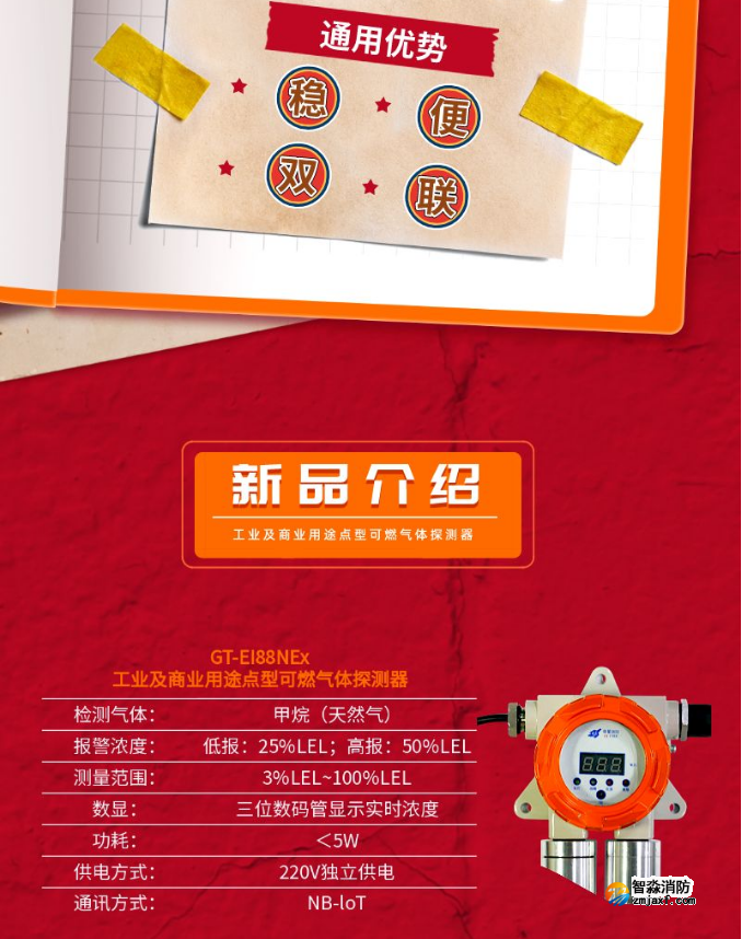 依愛工業(yè)及商業(yè)用途點型可燃氣體探測器新品介紹
