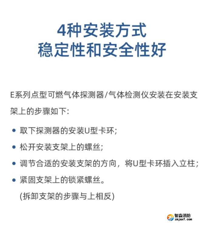 賦安工業(yè)及商業(yè)用途點(diǎn)型可燃?xì)怏w探測(cè)器安裝方式